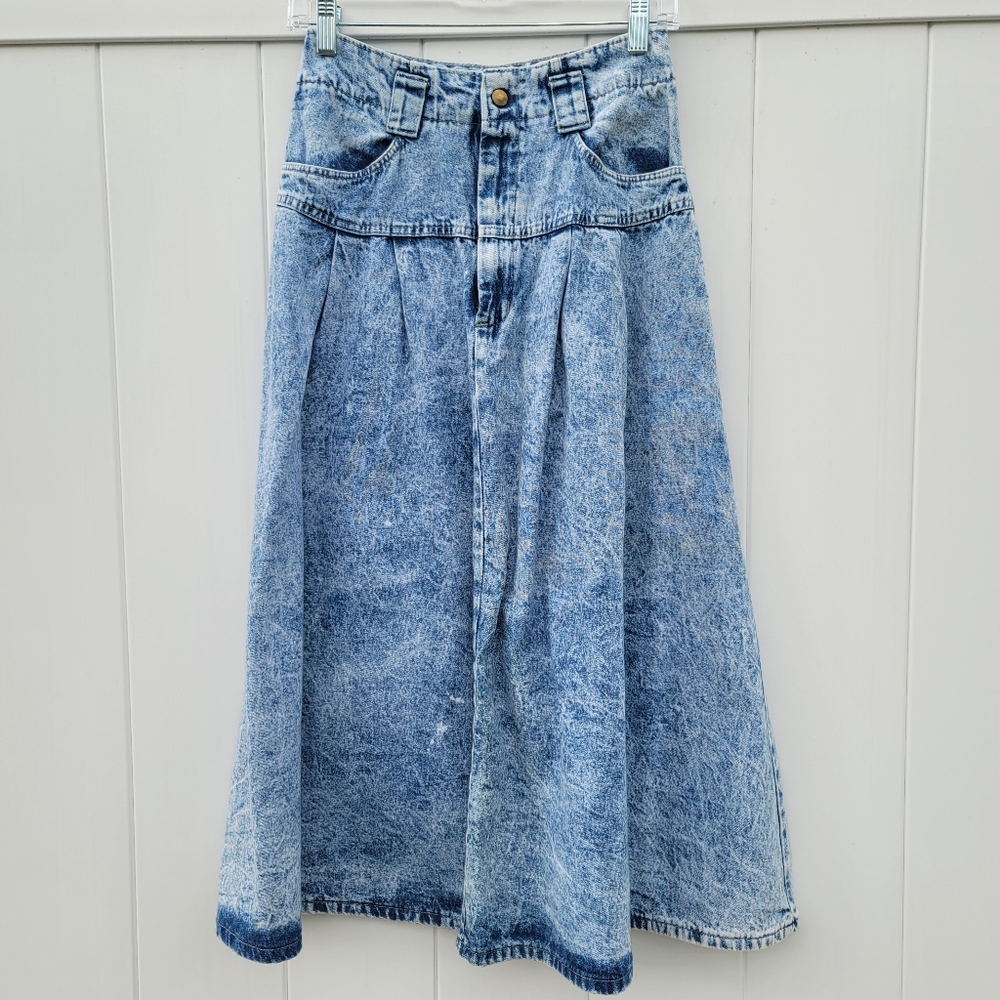 Vintage Denim Midi Skirt Size 26